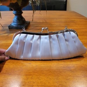 Satin Pleated Front Clutch Purse